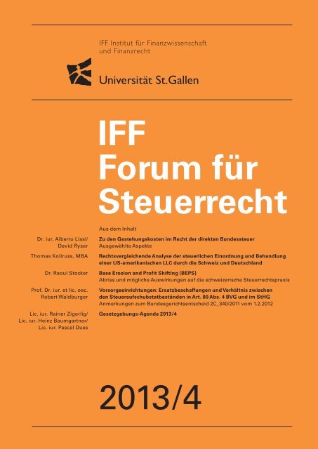 Aktuelle Ausgabe - IFF - UniversitÃ¤t St.Gallen