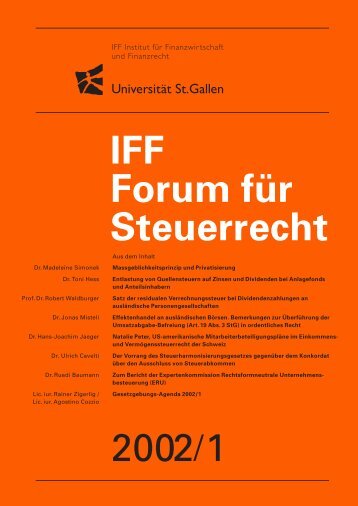 Massgeblichkeitsprinzip und Privatisierung - IFF - UniversitÃ¤t St.Gallen