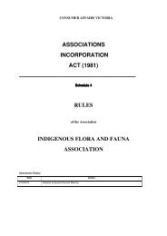 rules - Indigenous Flora and Fauna Association