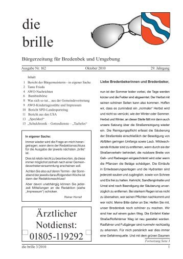 Ärztlicher Notdienst - Gemeinde Bredenbek