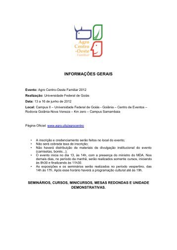 INFORMAÃÃES GERAIS - Instituto Federal Goiano