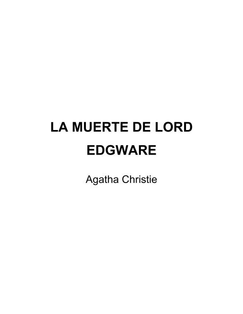 La Muerte de Lord Edgware