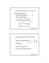 1. Wellenausbreitung im Freiraum 1. Wellenausbreitung im Freiraum