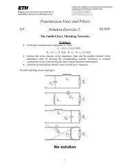 Transmission Lines and Filters Solution Exercise 2 No solution