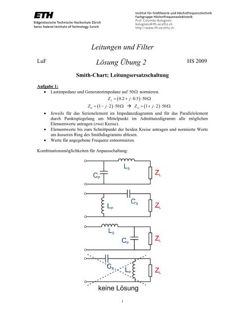 Leitungen und Filter Lösung Übung 2