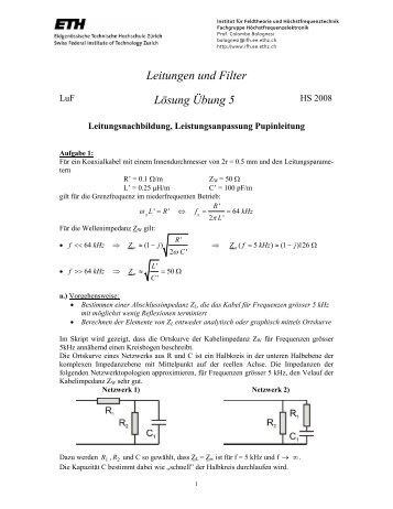 Leitungen und Filter Lösung Übung 5