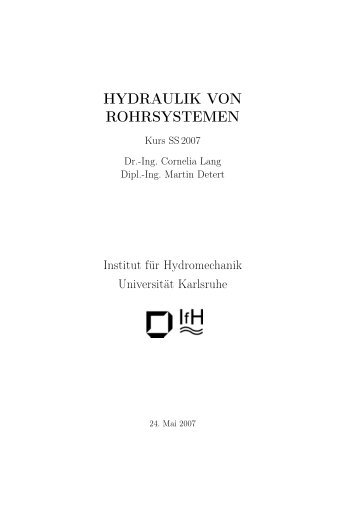 HYDRAULIK VON ROHRSYSTEMEN - IfH