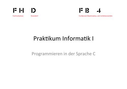 Prak6kum Informa6k I - Informatik