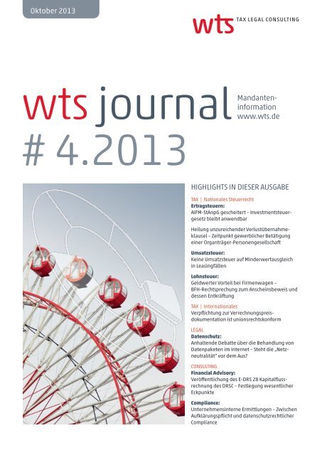 WTS Journal #4/2013 - WTS Aktiengesellschaft ...