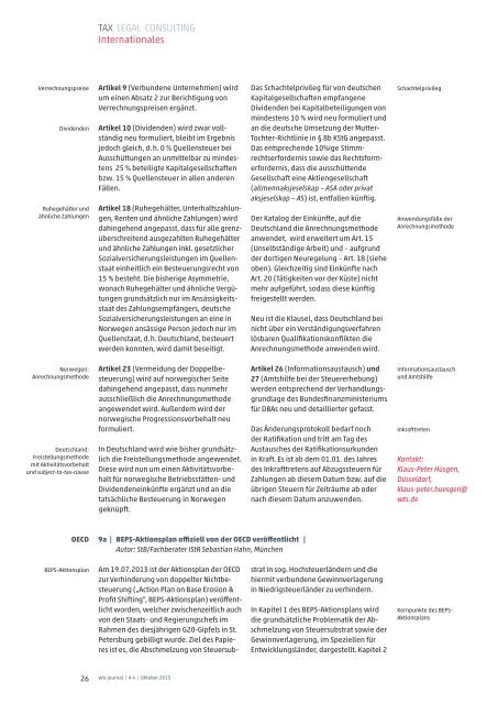 WTS Journal #4/2013 - WTS Aktiengesellschaft ...