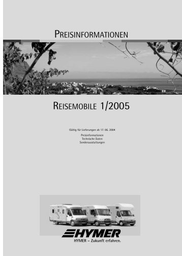 PREISINFORMATIONEN REISEMOBILE 1/2005