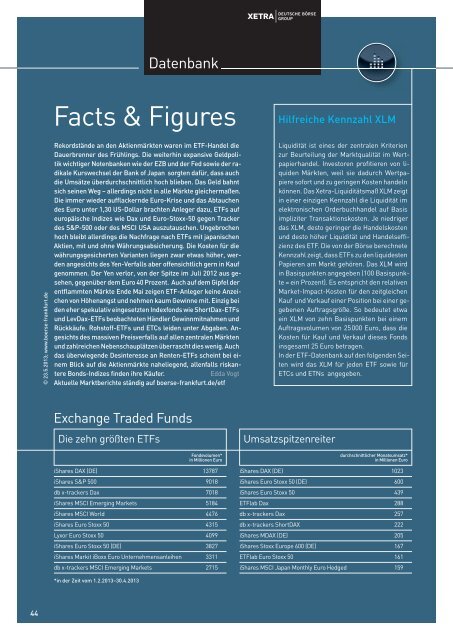 ETF-Magazin: "Tickende Bombe" (Q2 2013) - BÃ¶rse Frankfurt