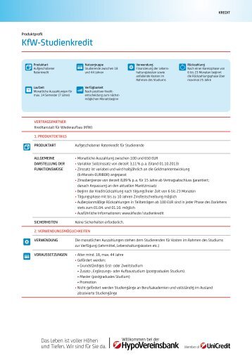 KfW-Studienkredit (PDF, 313 KB) - HypoVereinsbank