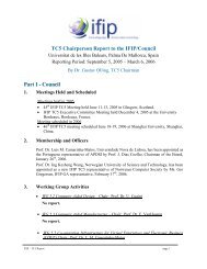 TC5 Chairperson Report to the IFIP/Council Part I - Council