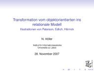 Transformation Obj. zu Rel. Modell - Institut für Informationssysteme