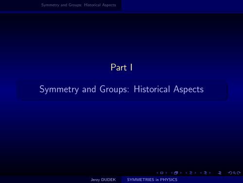 SYMMETRIES in PHYSICS