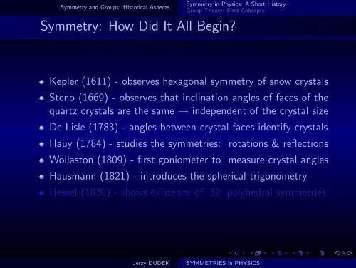 SYMMETRIES in PHYSICS