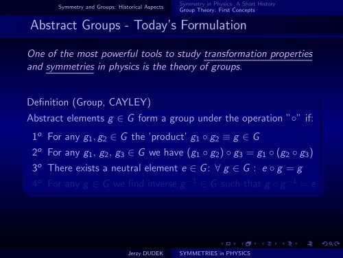 SYMMETRIES in PHYSICS