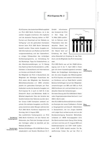 Dialog mit Bibliotheken 15(2003)2, S. 49 - Die IFLA in Deutschland