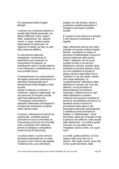 IFLA Section Libraries Serving Disadvantaged Persons Section