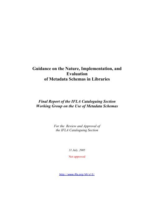 Guidance on the Nature, Implementation, and Evaluation of ... - IFLA