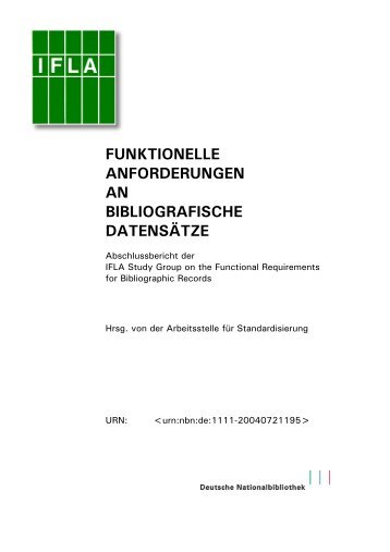 funktionelle anforderungen an bibliografische datensÃ¤tze - IFLA