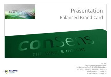 Balanced Brand Card - conSens Forschung und Beratung GmbH