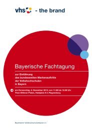Einladungsflyer - Bayerischer Volkshochschulverband