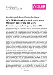 ADLER ModemÃ¤rkte auch nach neun Monaten besser als der Markt