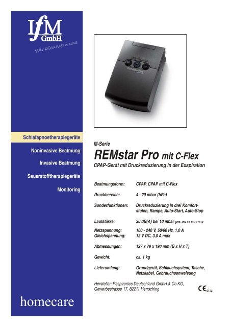 402-306_Prospekt - ST - Respironics-RemStar-Pro M ... - IfM GmbH