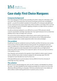 Case study: First Choice Marquees - Institute for Manufacturing ...