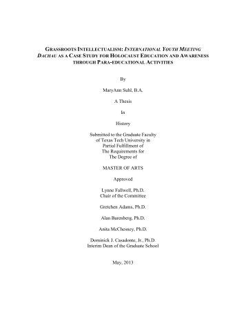 By MaryAnn Suhl, BA A Thesis In History Submitted to ... - Repositories