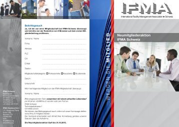 Flyer Neumitgliederaktion - IFMA Schweiz