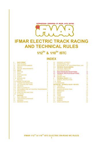 ifmar electric track racing and technical rules 1/12
