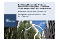 Der Rückruf fehlerhafter Produkte: - IfMOS - Universität Osnabrück