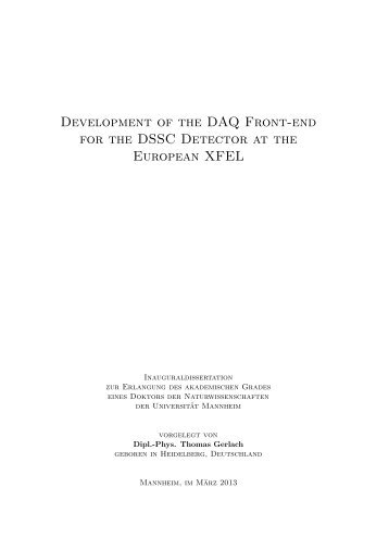 Development of the DAQ Front-end for the DSSC Detector ... - MADOC