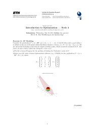 Introduction to Optimization â Serie 4 - IFOR