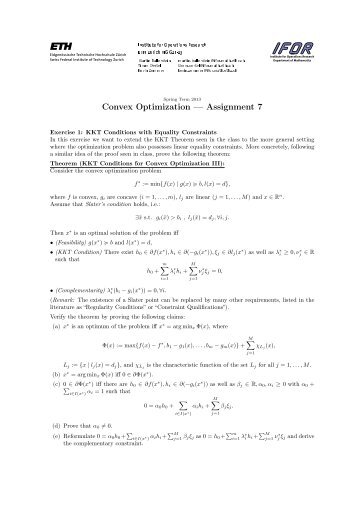 Convex Optimization â Assignment 7 - IFOR
