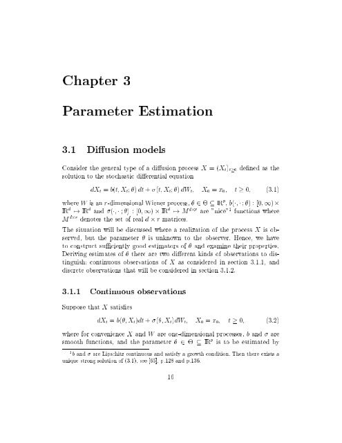 Estimation in Financial Models - RiskLab