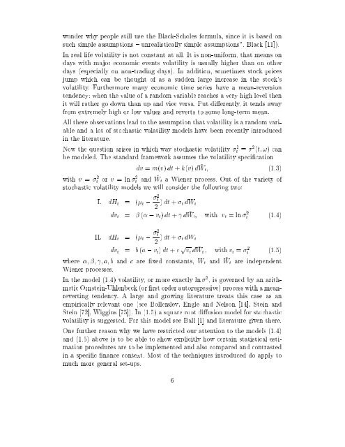 Estimation in Financial Models - RiskLab