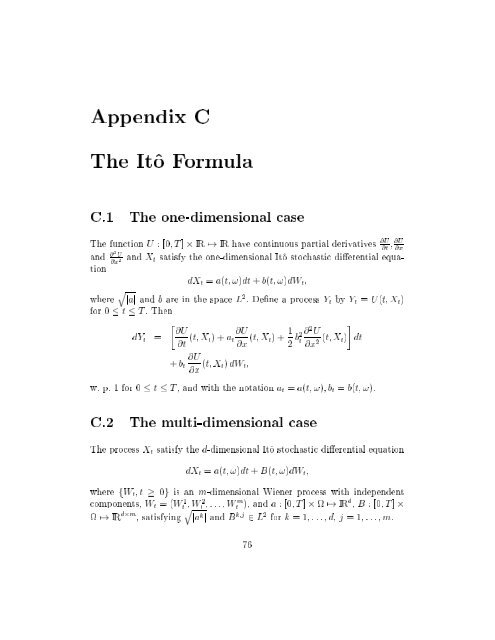 Estimation in Financial Models - RiskLab