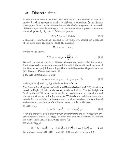 Estimation in Financial Models - RiskLab