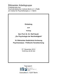 19. Rittmeister-Flyer-1 - Institut fÃ¼r Psychotherapie eV Berlin