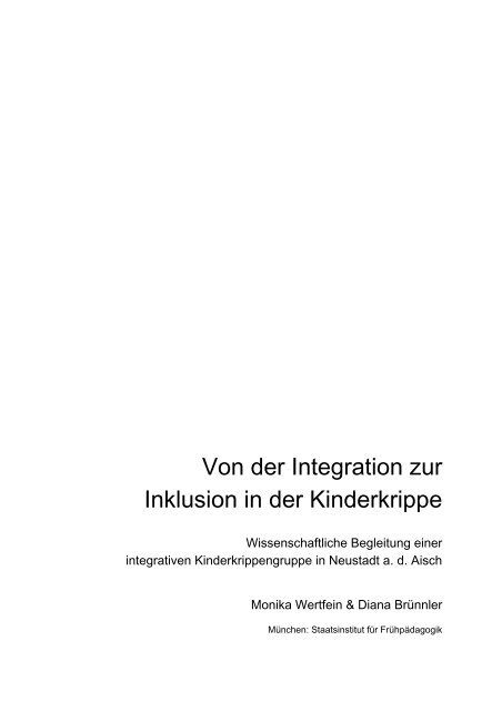 Von der Integration zur Inklusion in der Kinderkrippe - IFP - Bayern