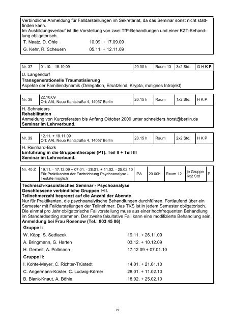 VorlVerz WS 0910 - Institut fÃ¼r Psychotherapie eV Berlin