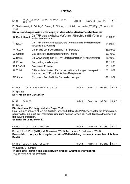 VorlVerz WS 0910 - Institut fÃ¼r Psychotherapie eV Berlin