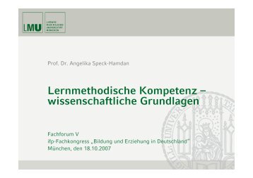 Lernmethodische Kompetenz_Wissenschaft_Speck-Hamdan - IFP