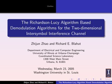 The Richardson-Lucy Algorithm Based Demodulation Algorithms for ...