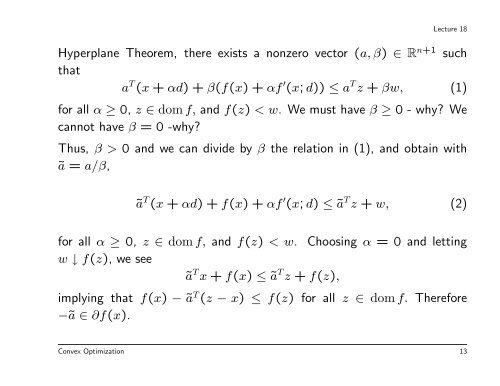 Lecture 18 Subgradients