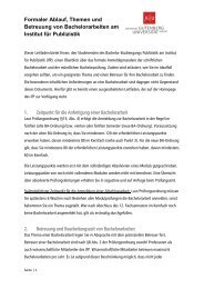 Formaler Ablauf, Themen und Betreuung von Bachelorarbeiten am ...